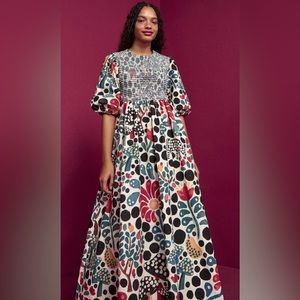 Farm Rio Forest Mushroom Organic Cotton Midi Dress Size Medium